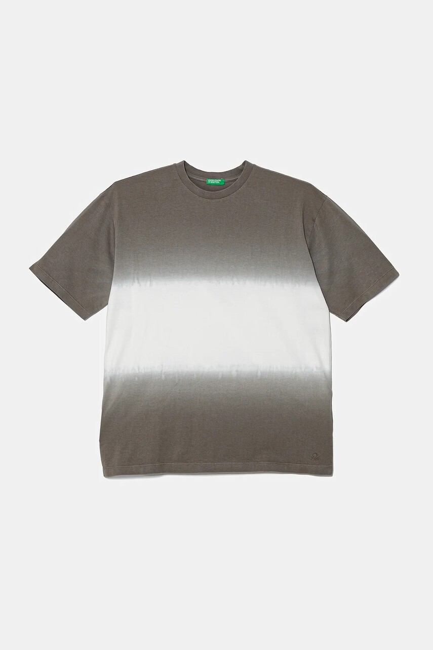 Detské bavlnené tričko United Colors of Benetton šedá farba, jednofarebné, 3NPDC10OL