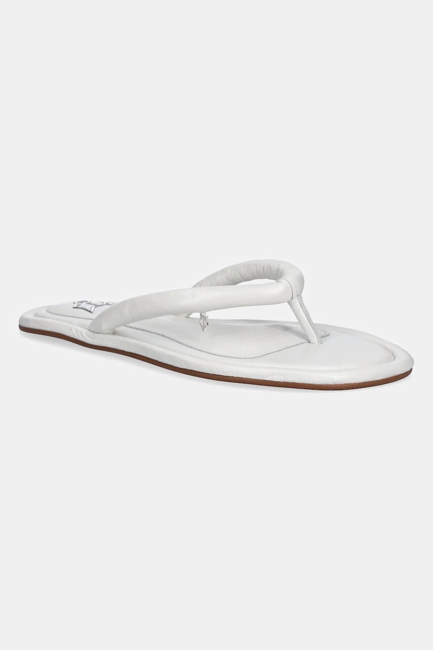 Kožené žabky Naked Wolfe Grenada dámske, biela farba, na plochom podpätku, Grenada White Leather