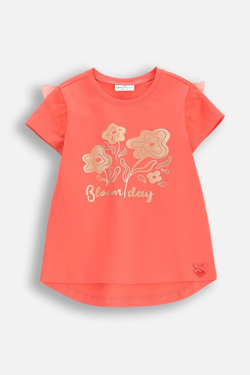 Detské tričko Coccodrillo oranžová farba, NOSTALGIC MEADOW GIRL KIDS