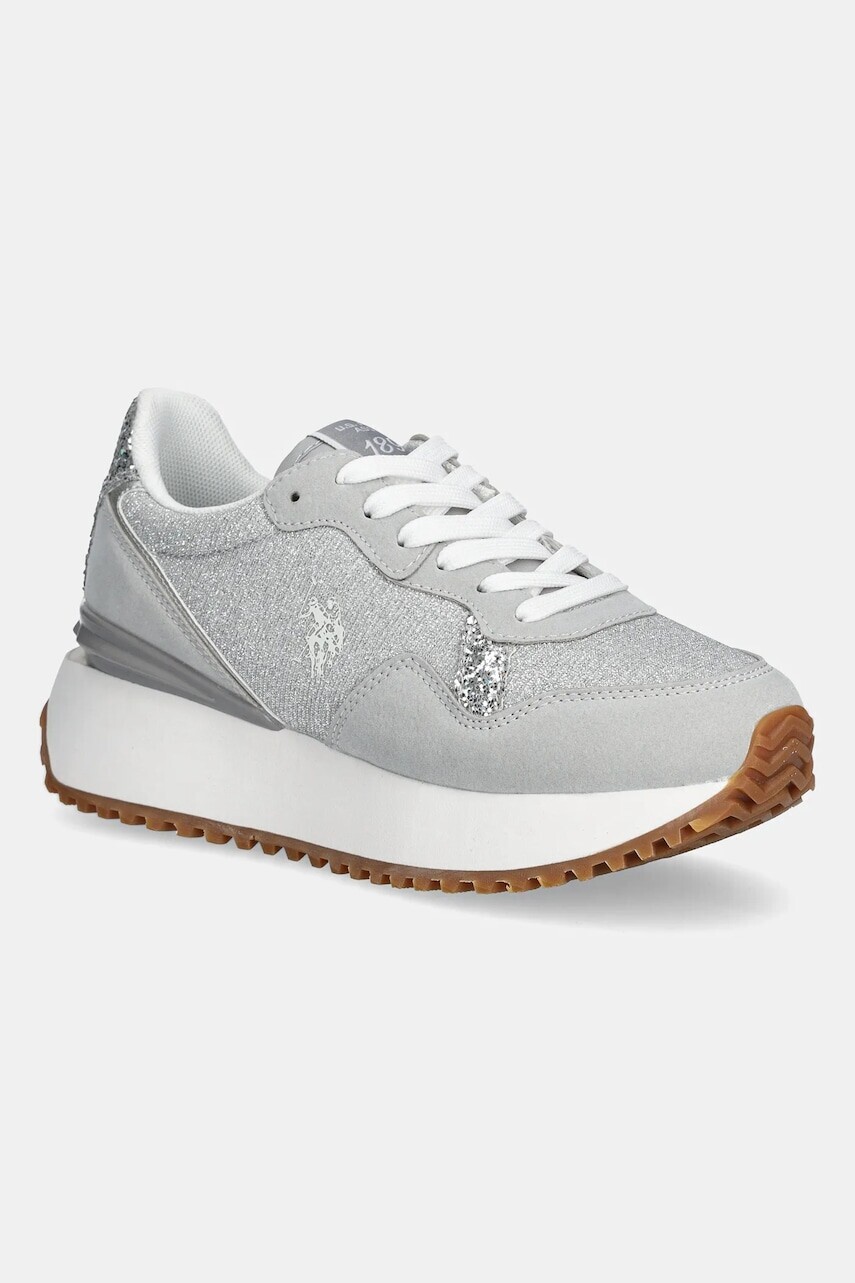 Tenisky U.S. Polo Assn. BAYLE strieborná farba, BAYLE003W/5NU1