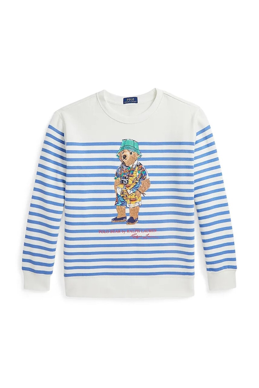 Detská mikina Polo Ralph Lauren biela farba, vzorovaná, 323965908001