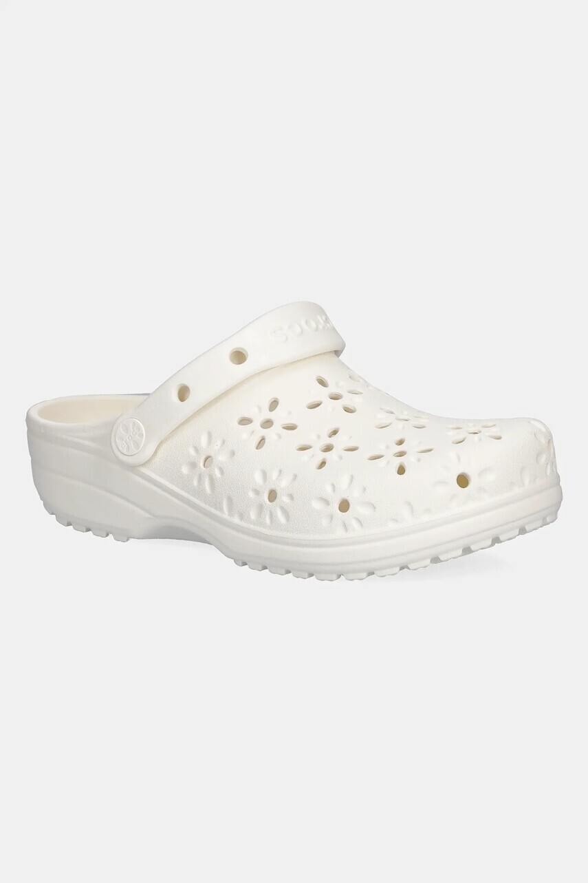Šľapky Crocs Classic Floral Cut Out Clog béžová farba, na kline, 210927-0WV