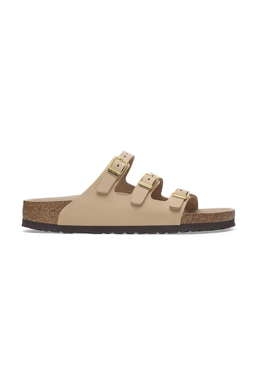 Nubukové šľapky Birkenstock Florida HEX béžová farba, 1029480