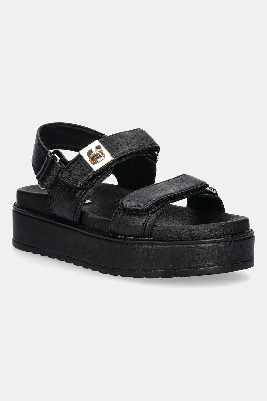 Kožené sandále Steve Madden Bigmona čierna farba, na platforme, SM11003458