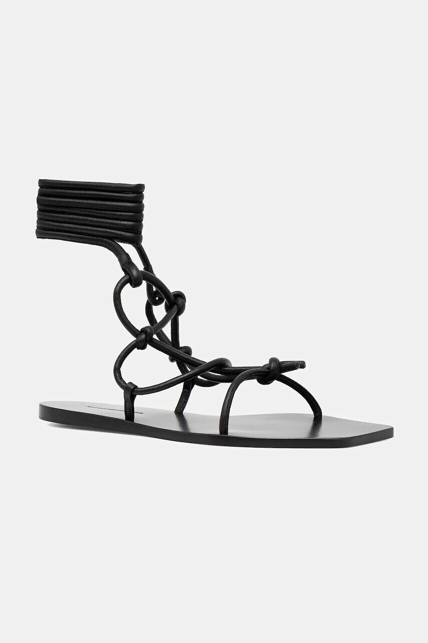 Kožené sandále Rick Owens Lilies Penta čierna farba, LI01E4808