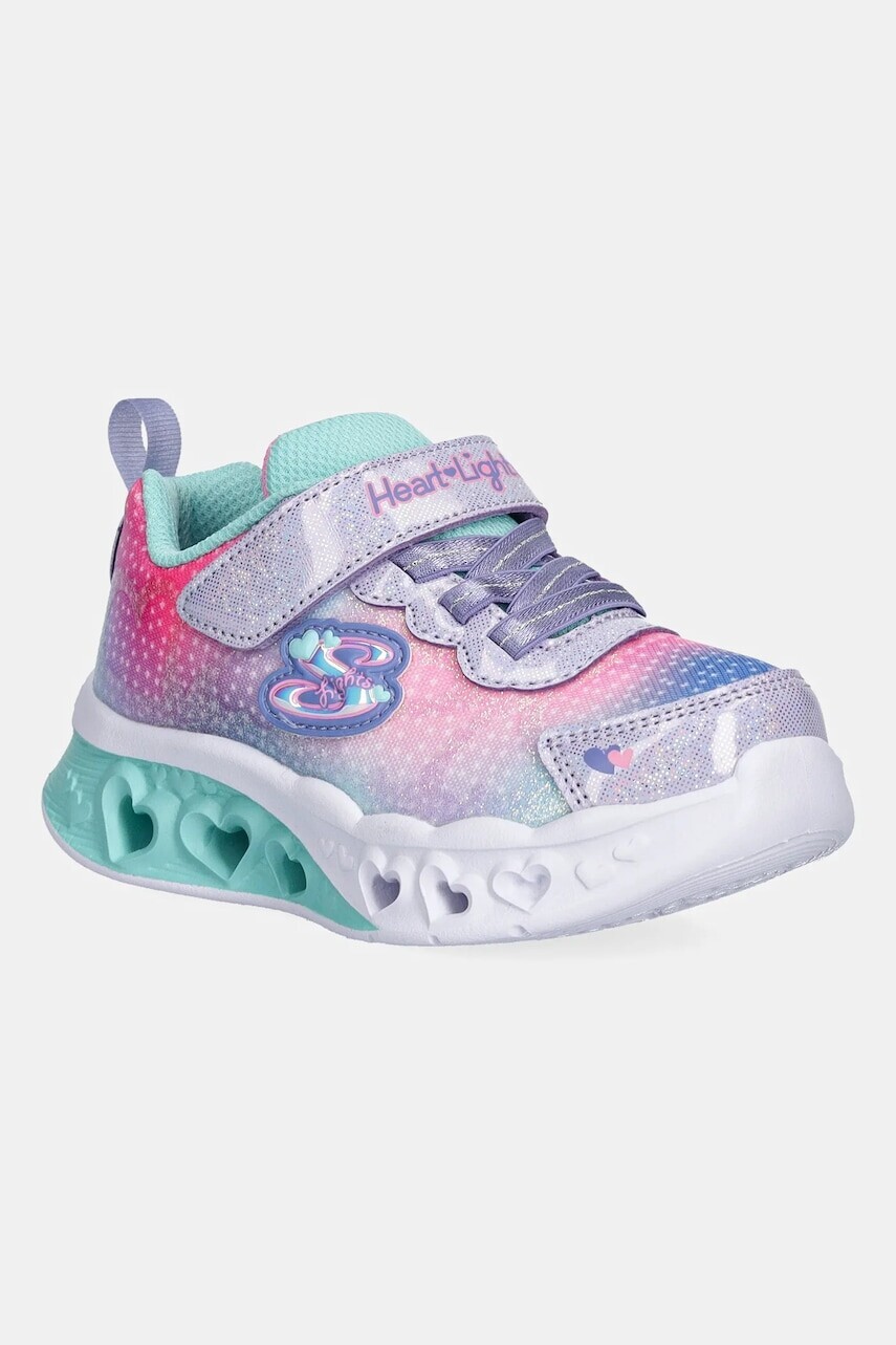 Detské tenisky Skechers FLUTTER HEART LIGHTS fialová farba, 302315N