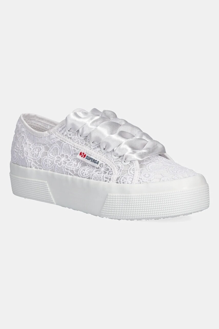 Tenisky Superga FLOWER MACRAME biela farba, S2136QW