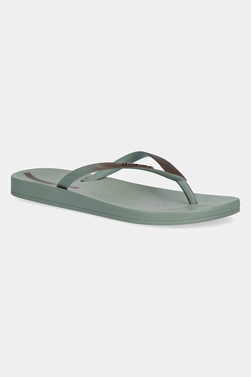 Šľapky Ipanema ANAT CONNECT zelená farba, na plochom podpätku, 83648-BD706