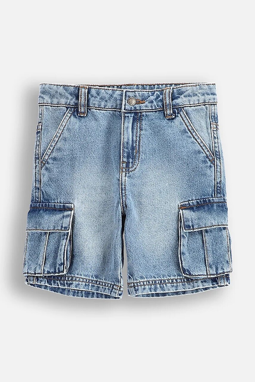 Šortky Coccodrillo tmavomodrá farba, nastaviteľný pás JEANS COLLECTION BOY