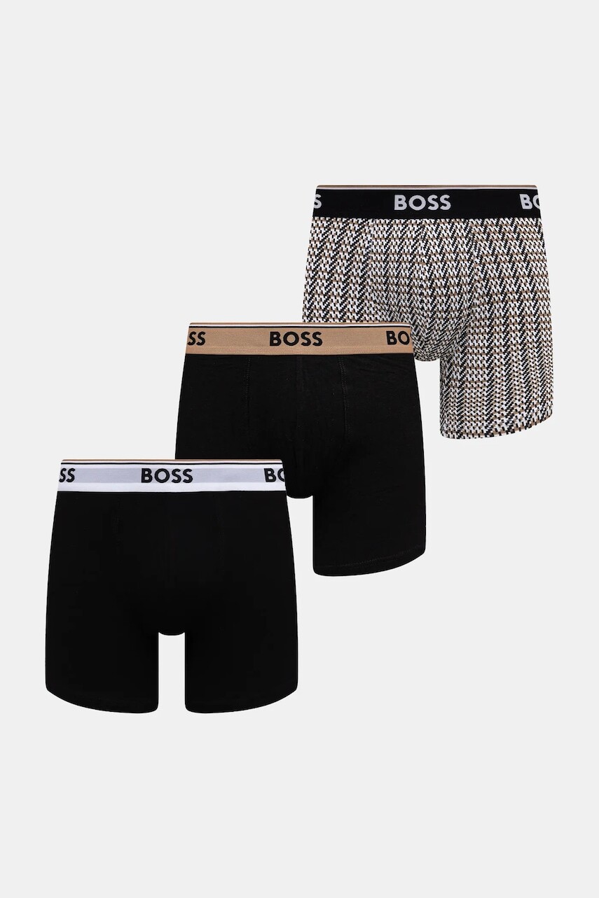 Boxerky BOSS 3-pak čierna farba, 50531685