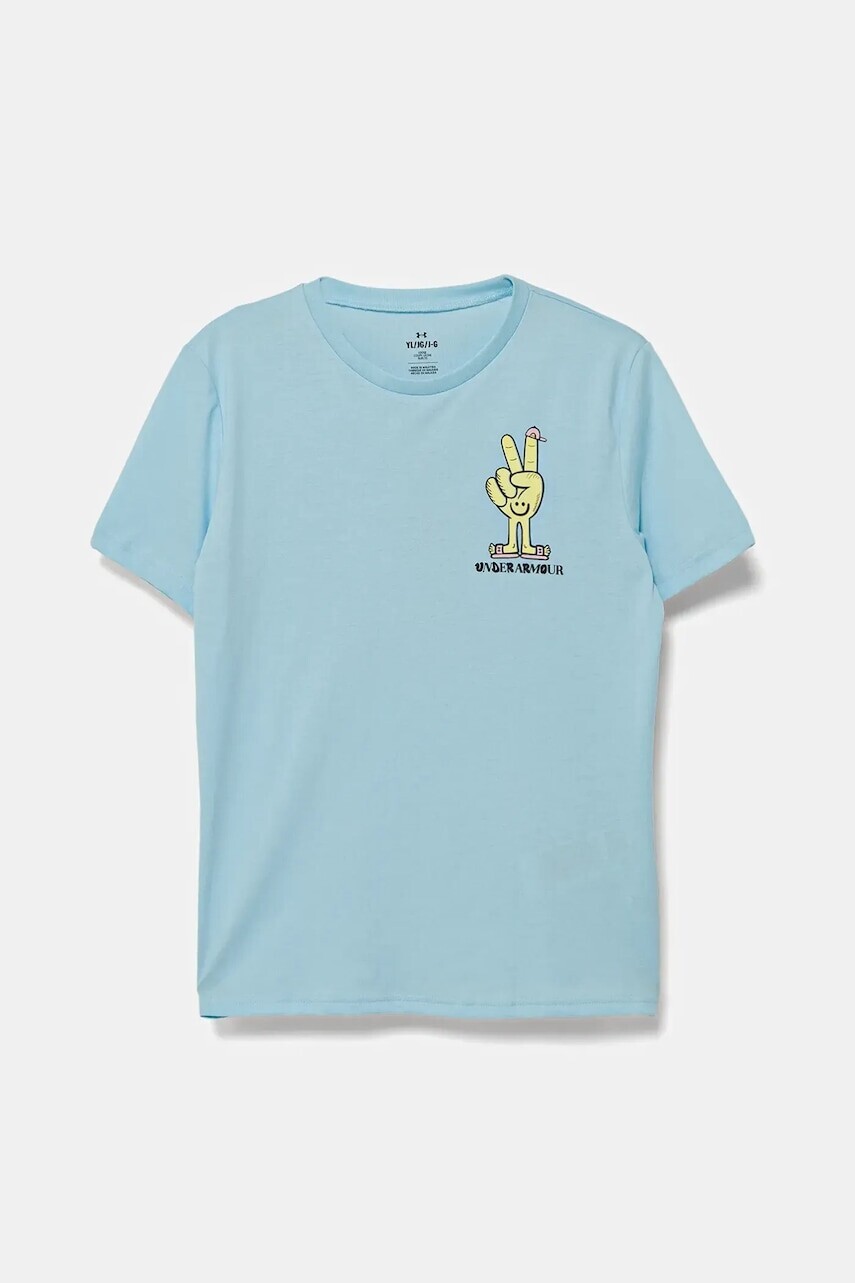 Detské tričko Under Armour PEACE LOVE SS s potlačou, 1390009