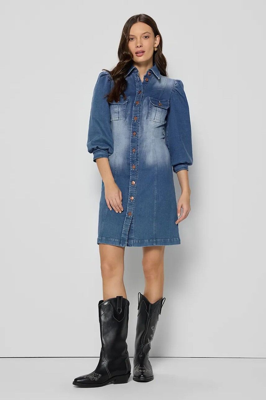 Rifľové šaty Bizuu mini, priliehavé