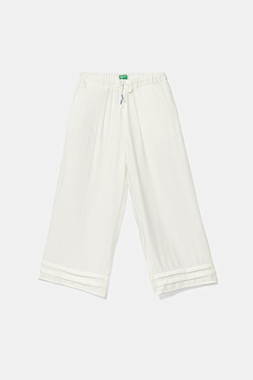 Detské nohavice United Colors of Benetton biela farba, jednofarebné, 4VDVCF04M