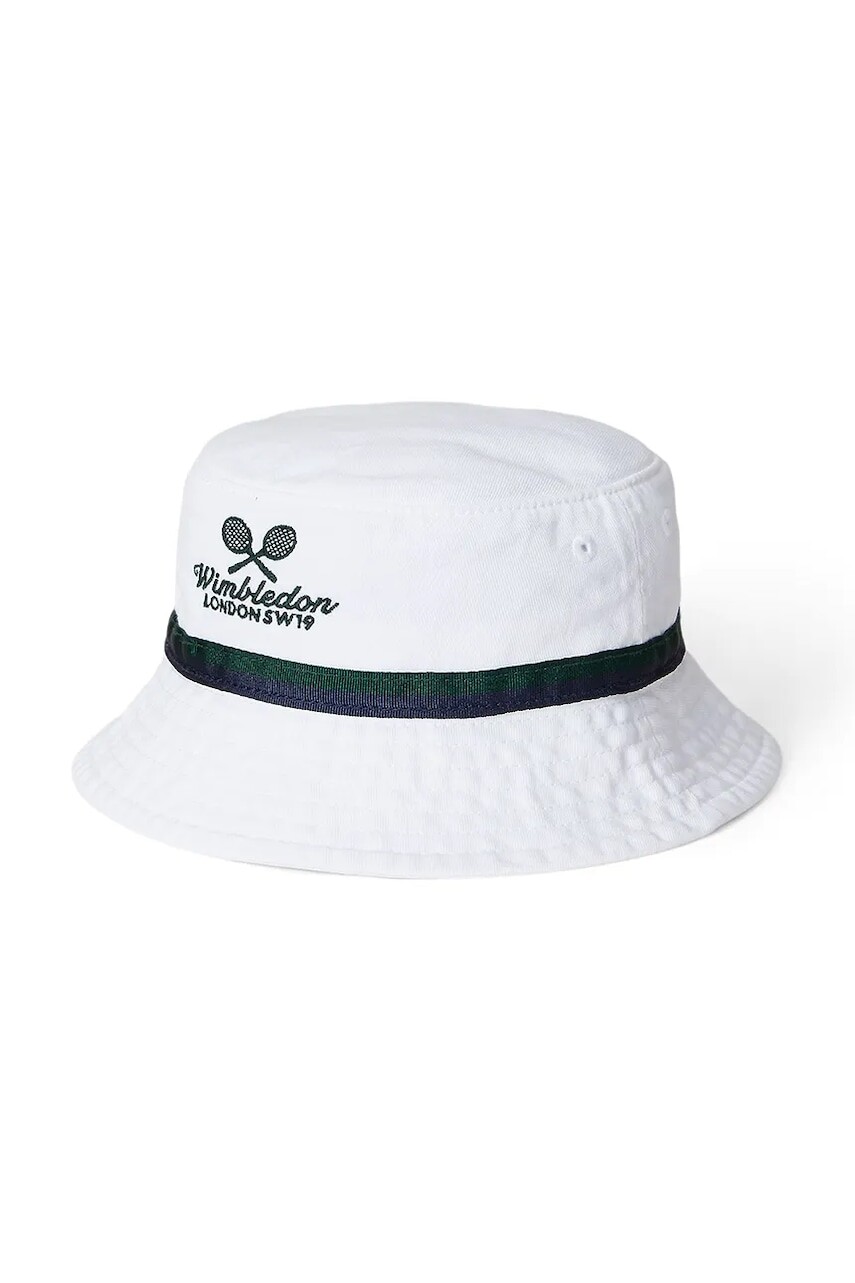 Detský bavlnený klobúk Polo Ralph Lauren Wimbledon Collection biela farba, bavlnené, 323970406001