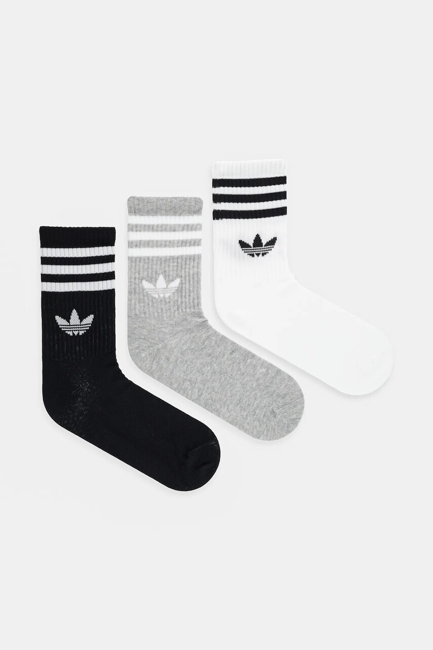 Ponožky adidas Originals 3-Stripes 3-pak biela farba, JV7403