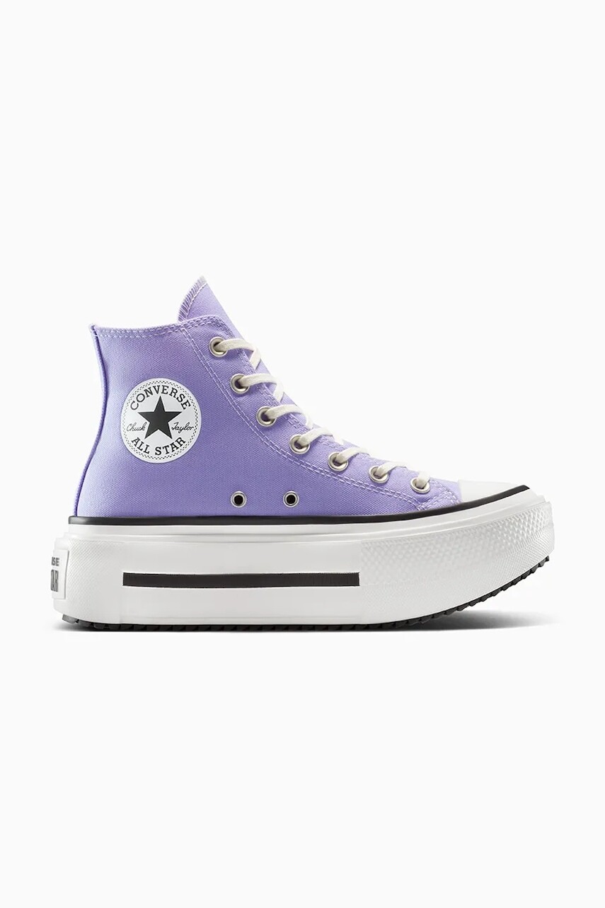 Tenisky Converse Chuck Taylor All Star Lift Double Stack fialová farba, A15206C