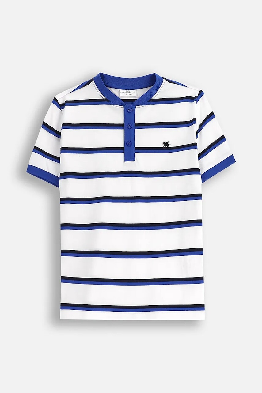 Detská bavlnená polokošeľa Coccodrillo biela farba, vzorovaná, BACK TO SCHOOL BOY