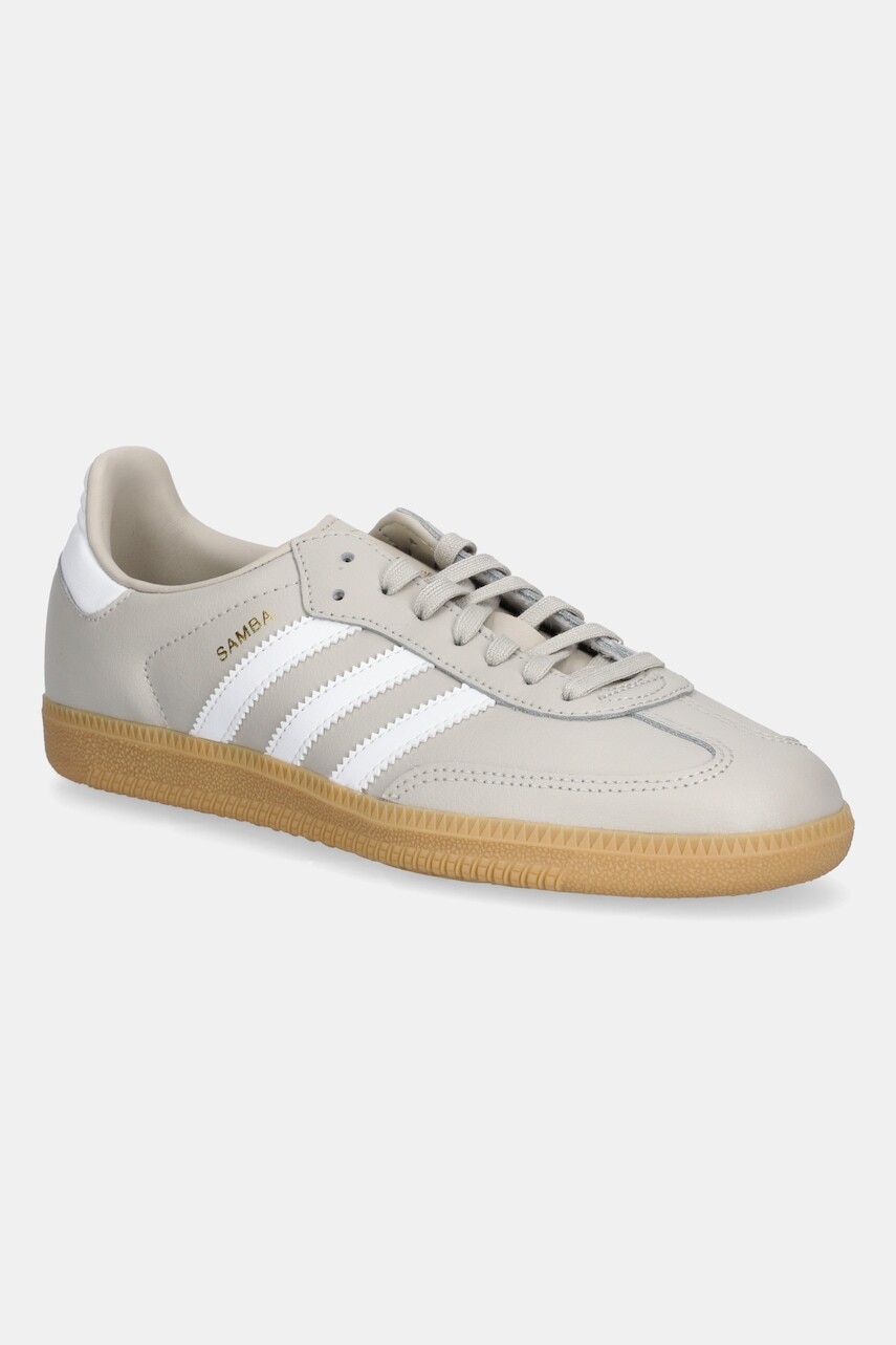 Detské kožené tenisky adidas Originals SAMBA OG béžová farba, JQ2853