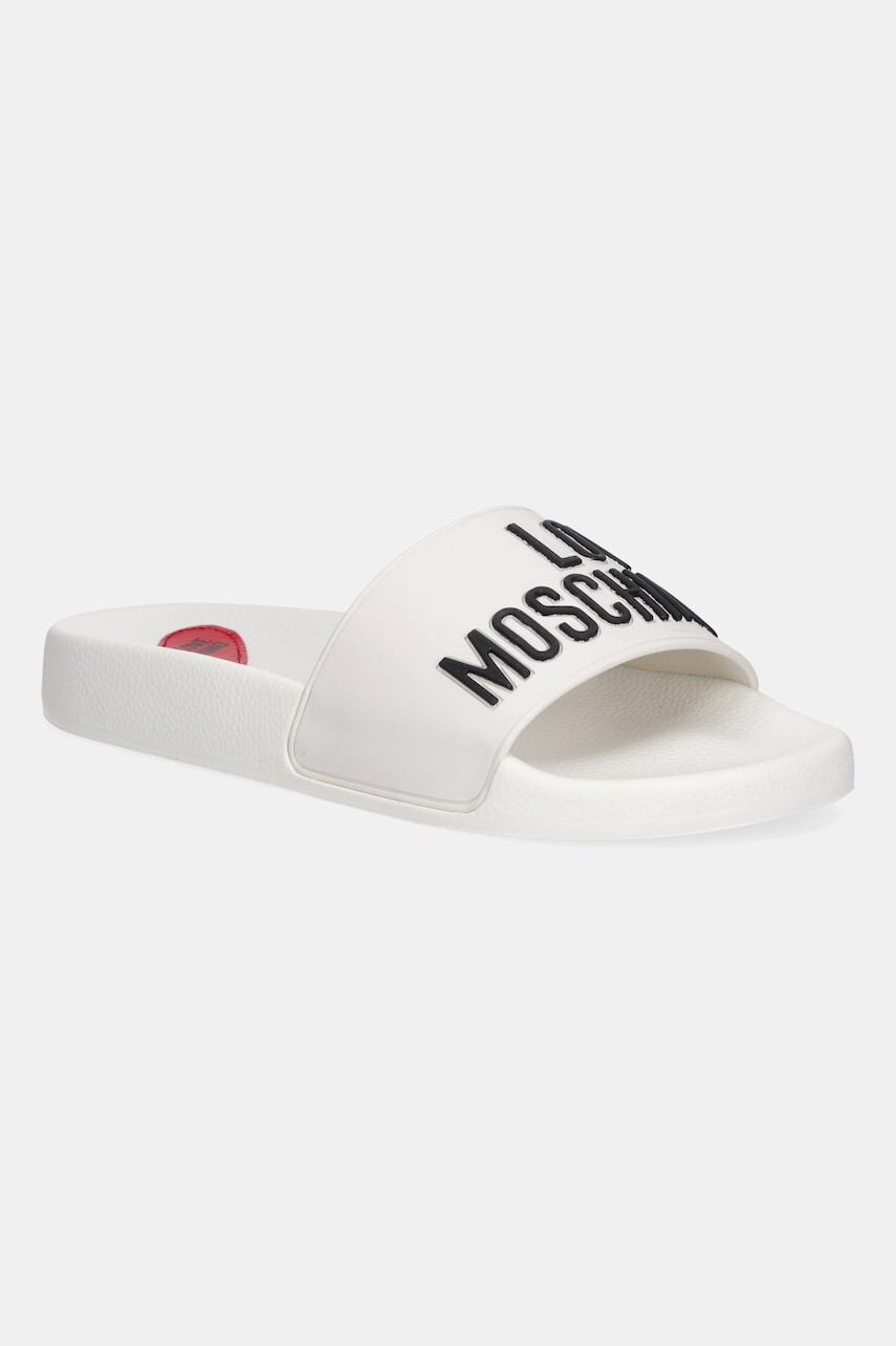 Šľapky Love Moschino biela farba