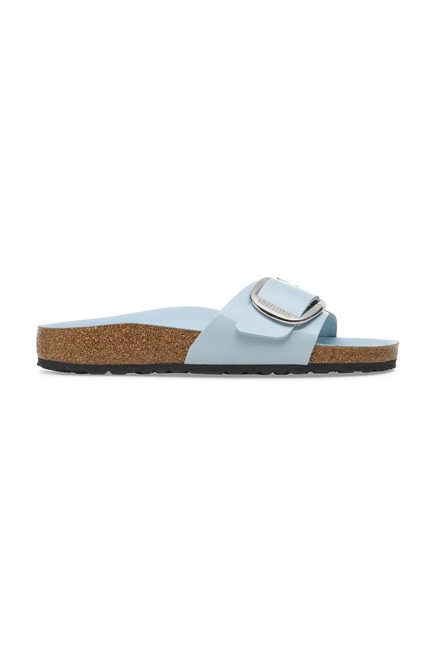 Kožené šľapky Birkenstock Madrid Big Buckle modrá farba, 1030363