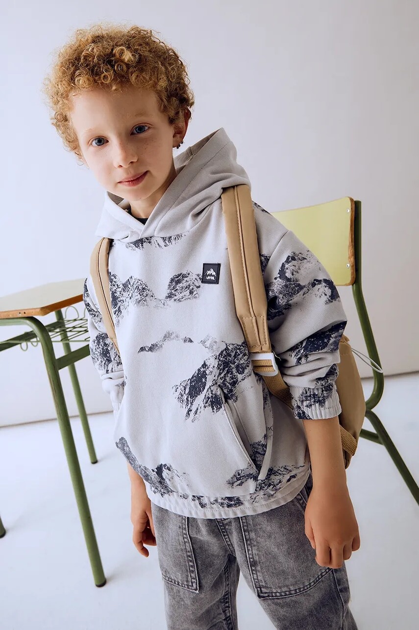 Mikina Mayoral šedá farba, s kapucňou, 4403