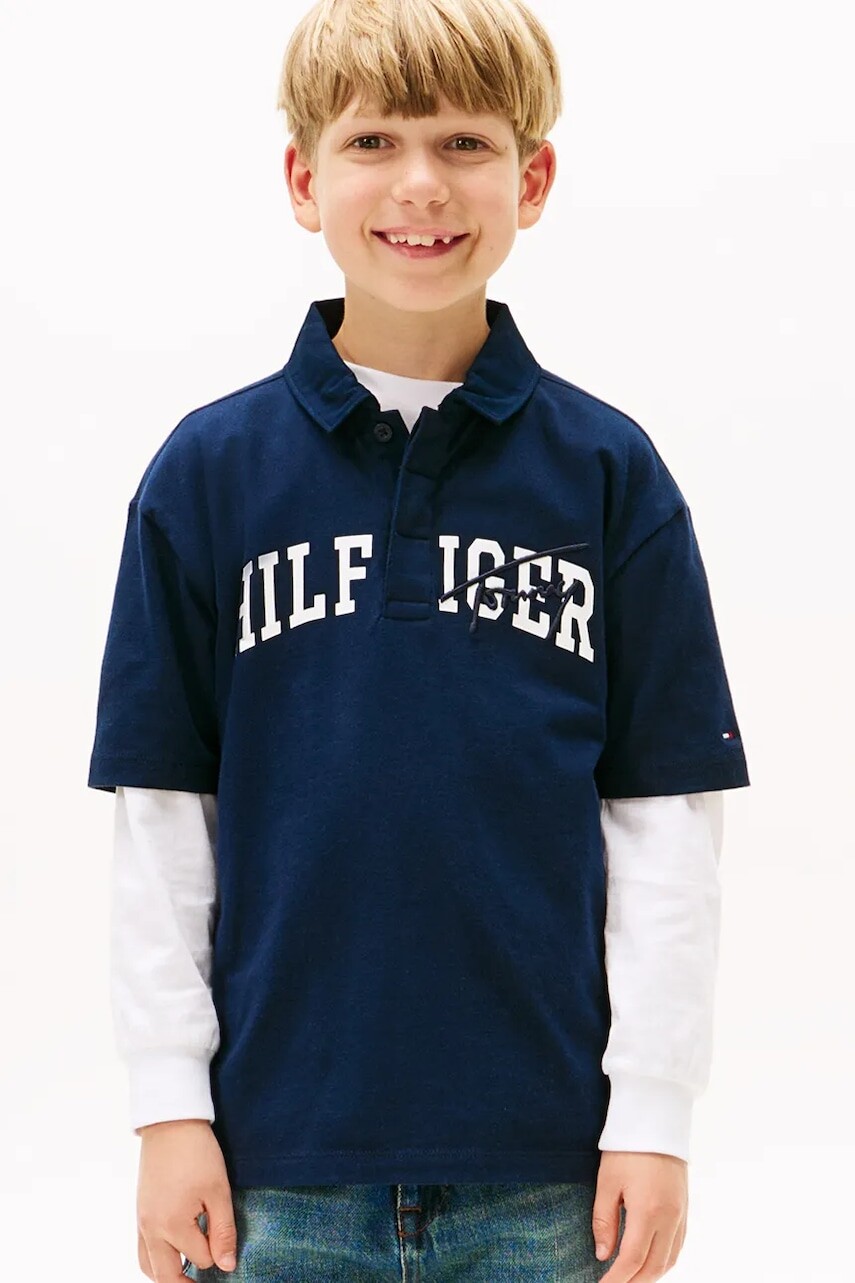 Polo tričko Tommy Hilfiger tmavomodrá farba, KB0KB09717