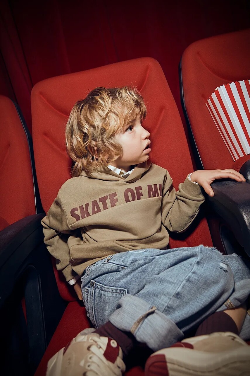 Mikina Mayoral béžová farba, s kapucňou, 4409