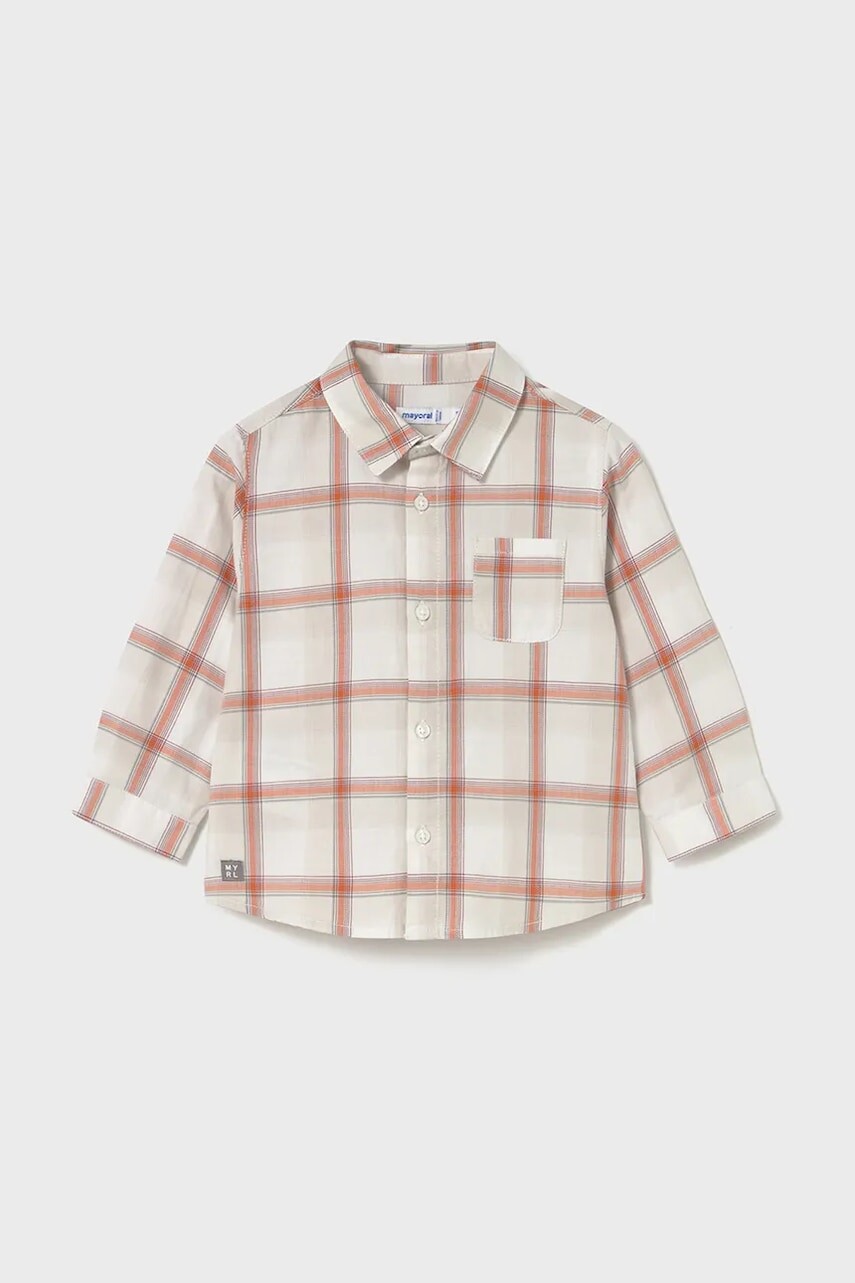 Detská bavlnená košeľa Mayoral oranžová farba, 2109