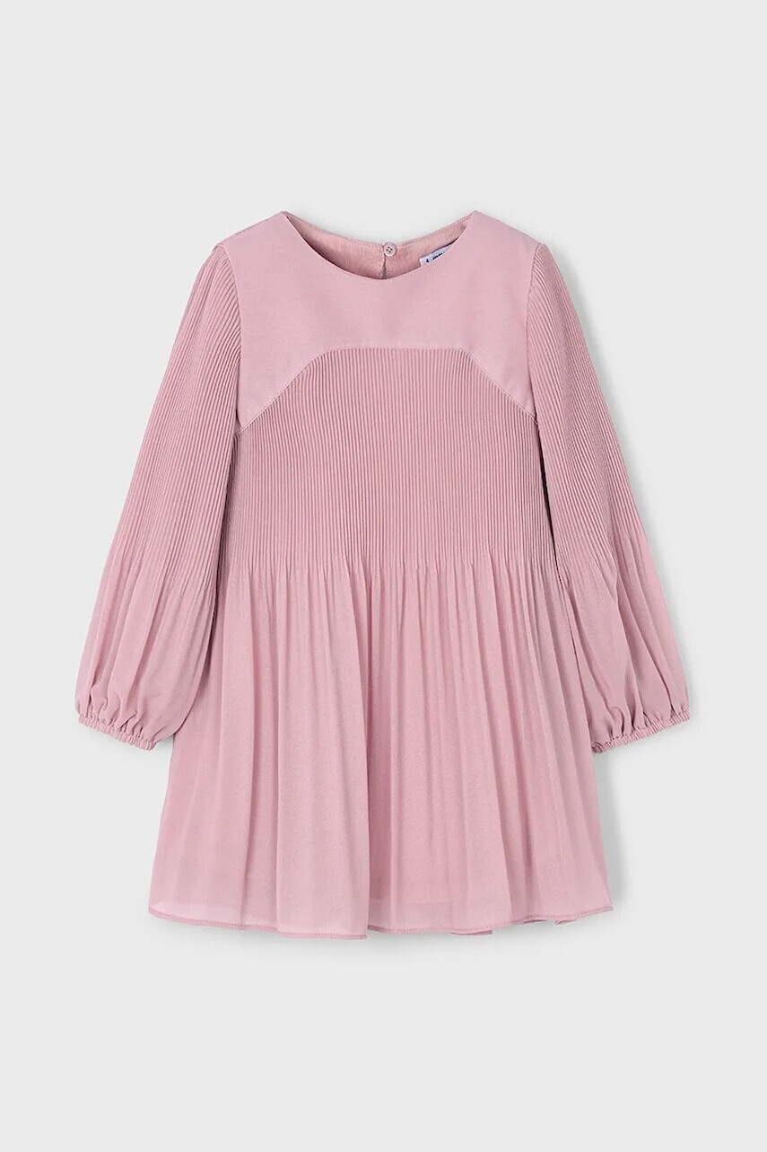Šaty Mayoral ružová farba, mini, áčkový strih, 4922