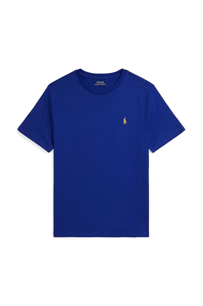 Detské bavlnené tričko Polo Ralph Lauren modrá farba, jednofarebné, 323832904195