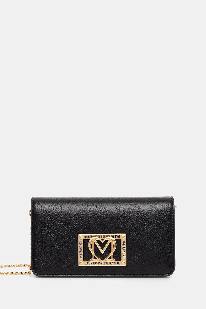 Peňaženka Love Moschino dámska, čierna farba, JC5602PP1NLI0000