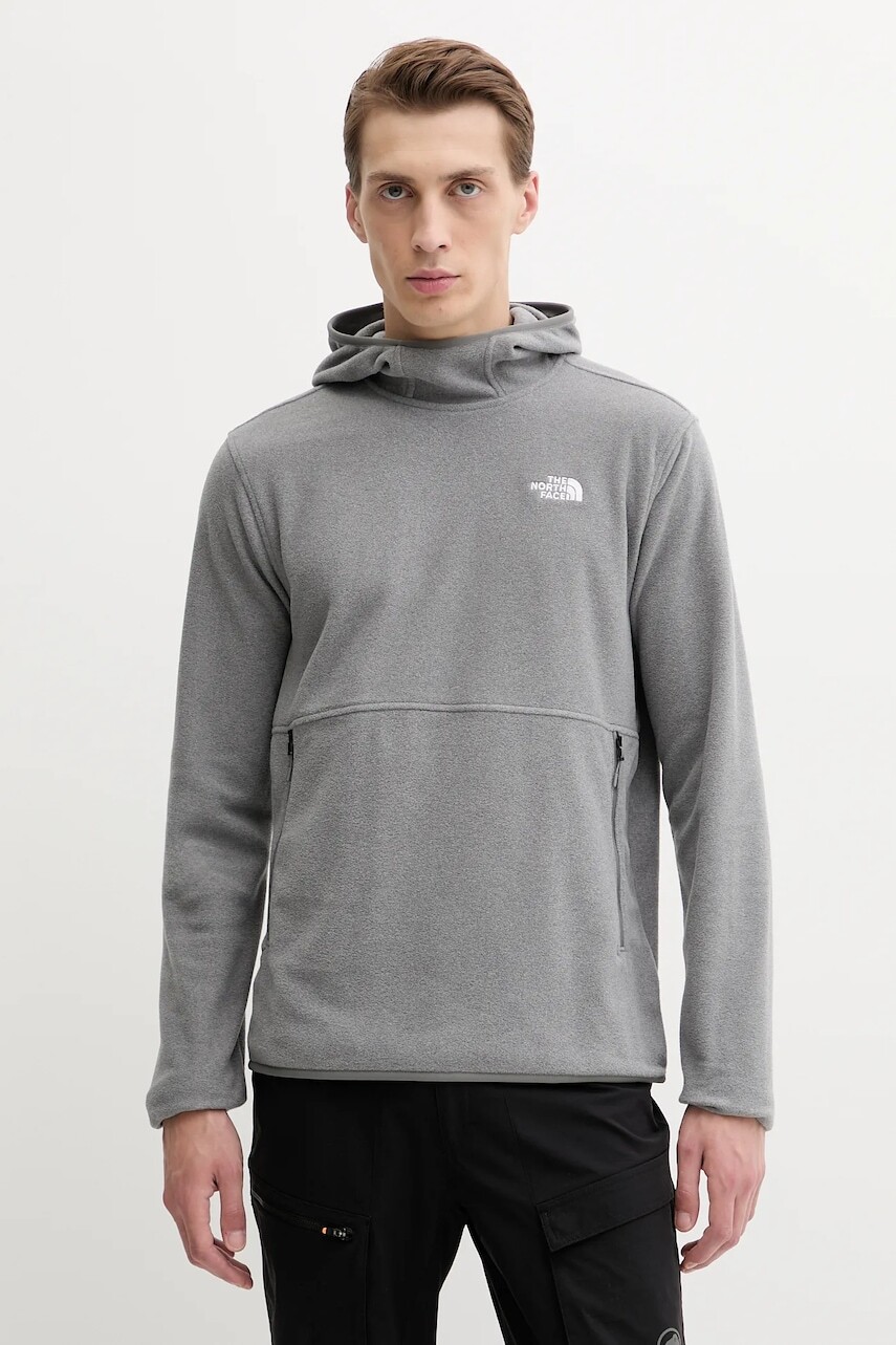 Outdoorová mikina The North Face šedá farba, s kapucňou, jednofarebné, NF0A8D0SCQI1