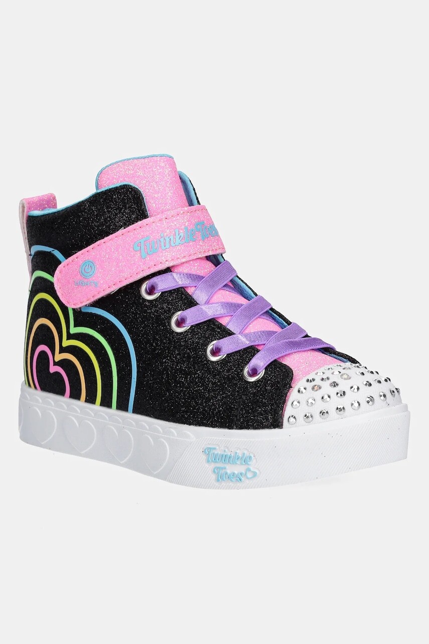 Detské tenisky Skechers HEART STEPS - HEART GLOW čierna farba, 314623L