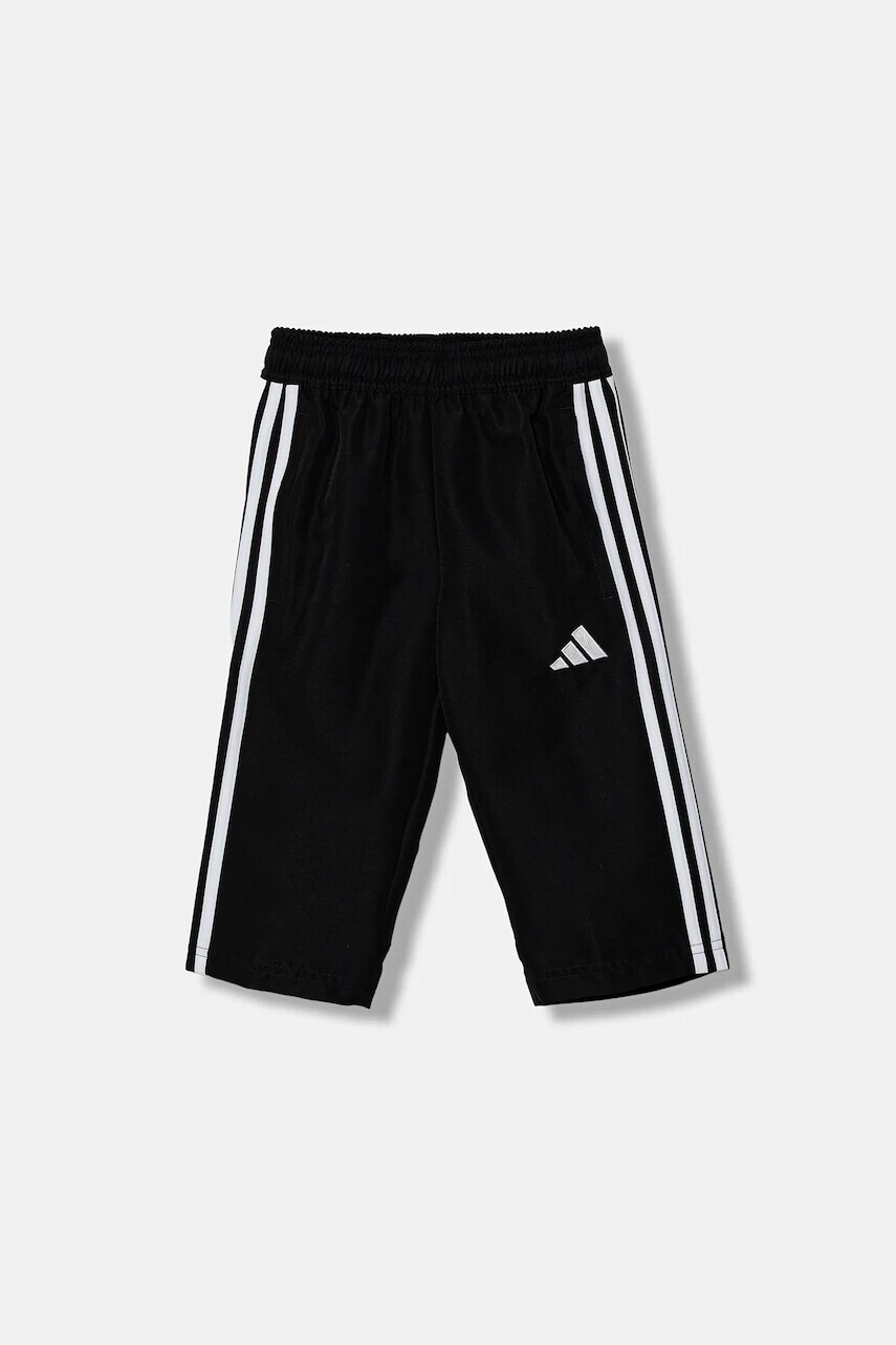 Detské krátke nohavice adidas Performance čierna farba, s nášivkou, nastaviteľný pás JD3045