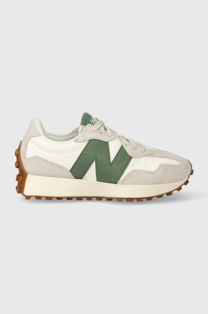 Kožené tenisky New Balance 327 biela farba, U327LX