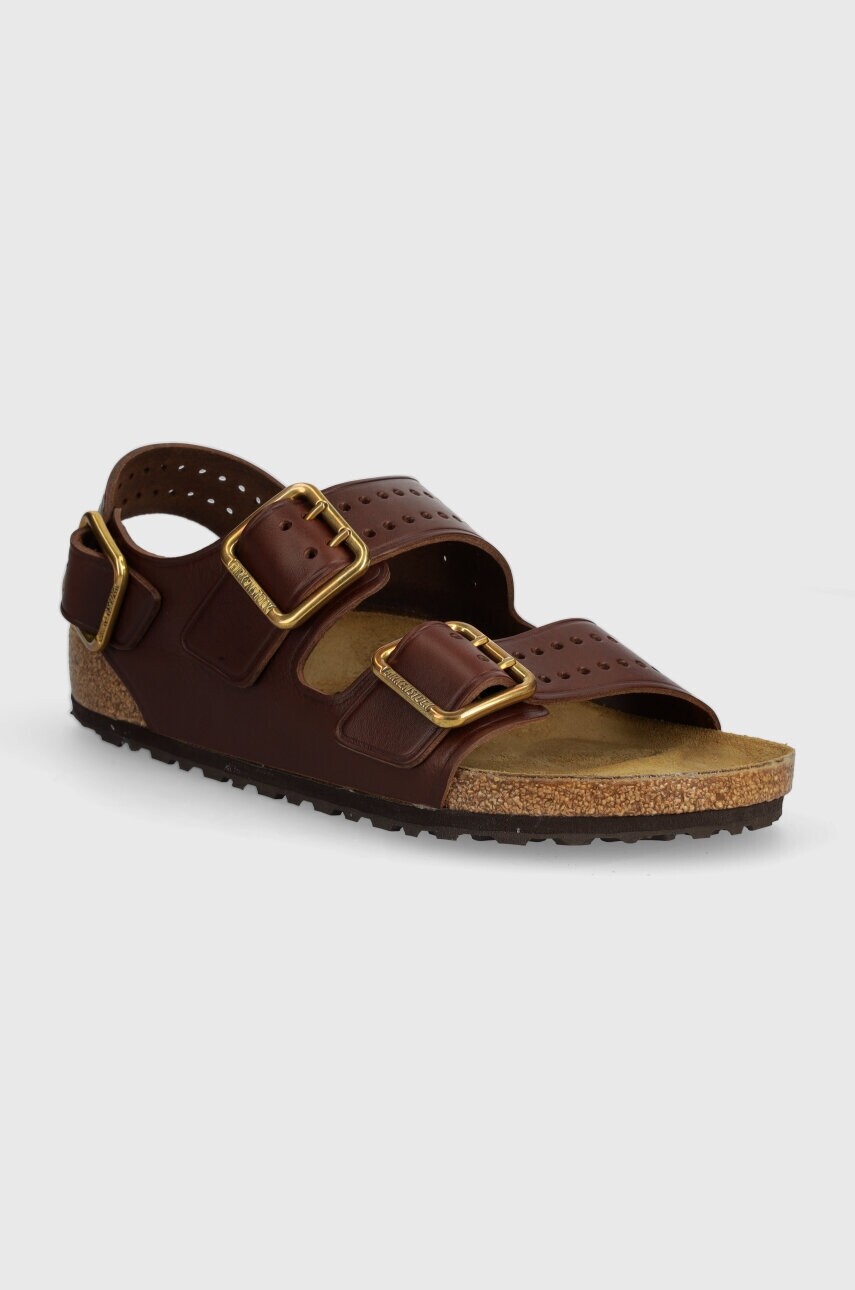 Kožené sandále Birkenstock Milano Bold Gap pánske, hnedá farba, 1023595