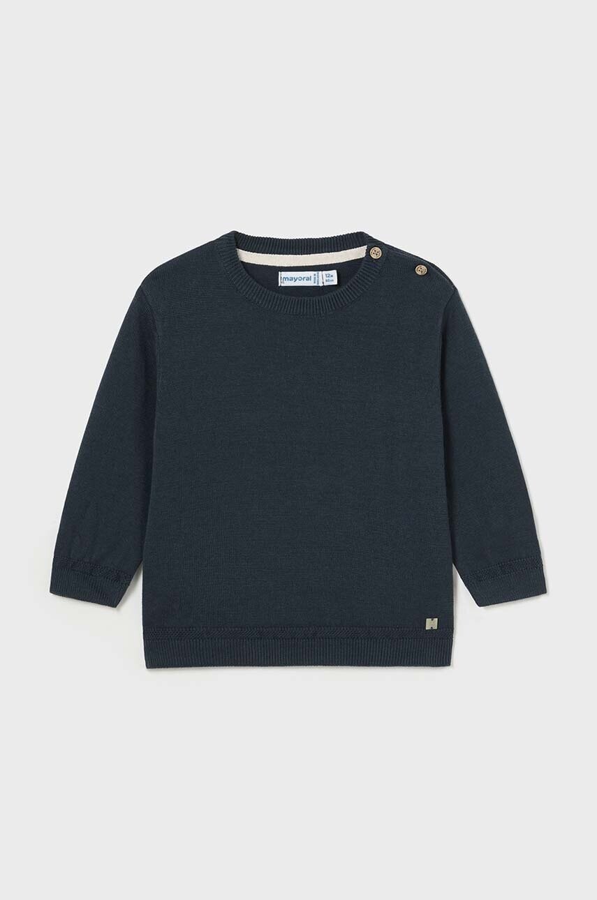 Detský bavlnený svetrík Mayoral tmavomodrá farba, tenký, 309