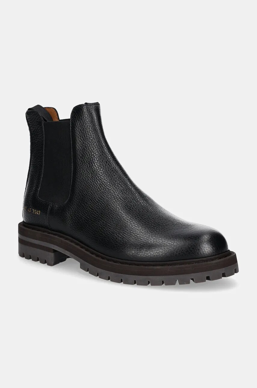 Kožené topánky chelsea Common Projects Chelsea Workboot in Leather pánske, čierna farba, 2447
