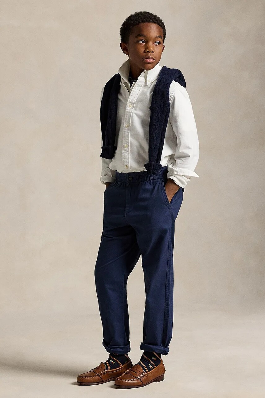 Detské nohavice Polo Ralph Lauren tmavomodrá farba, jednofarebné, 323855803002