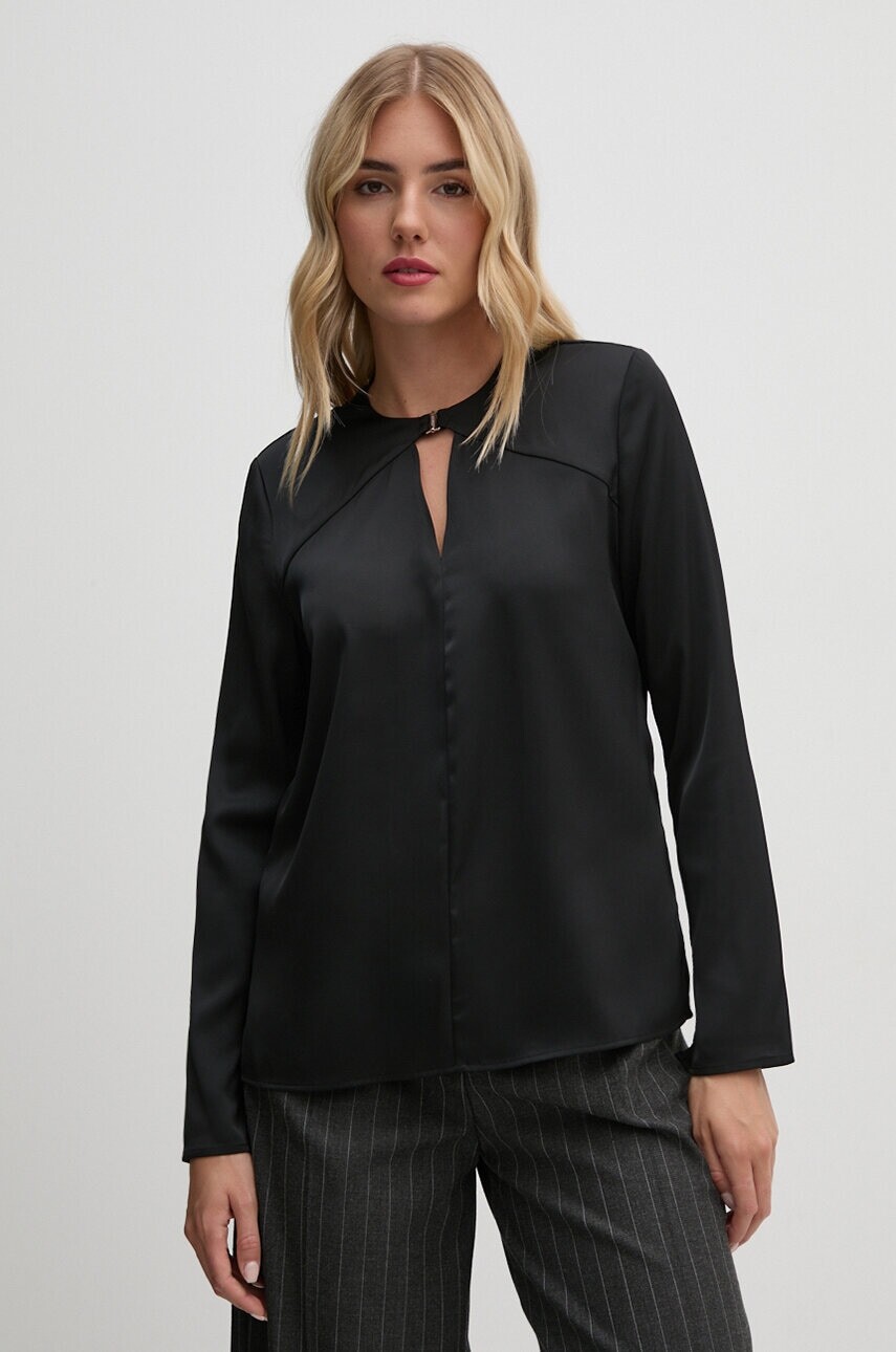Blúzka Calvin Klein dámska, čierna farba, jednofarebná, K20K207650