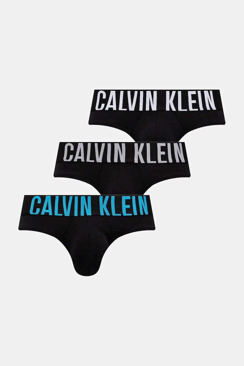 Slipy Calvin Klein Underwear 3-pak pánske, čierna farba, 000NB3610A