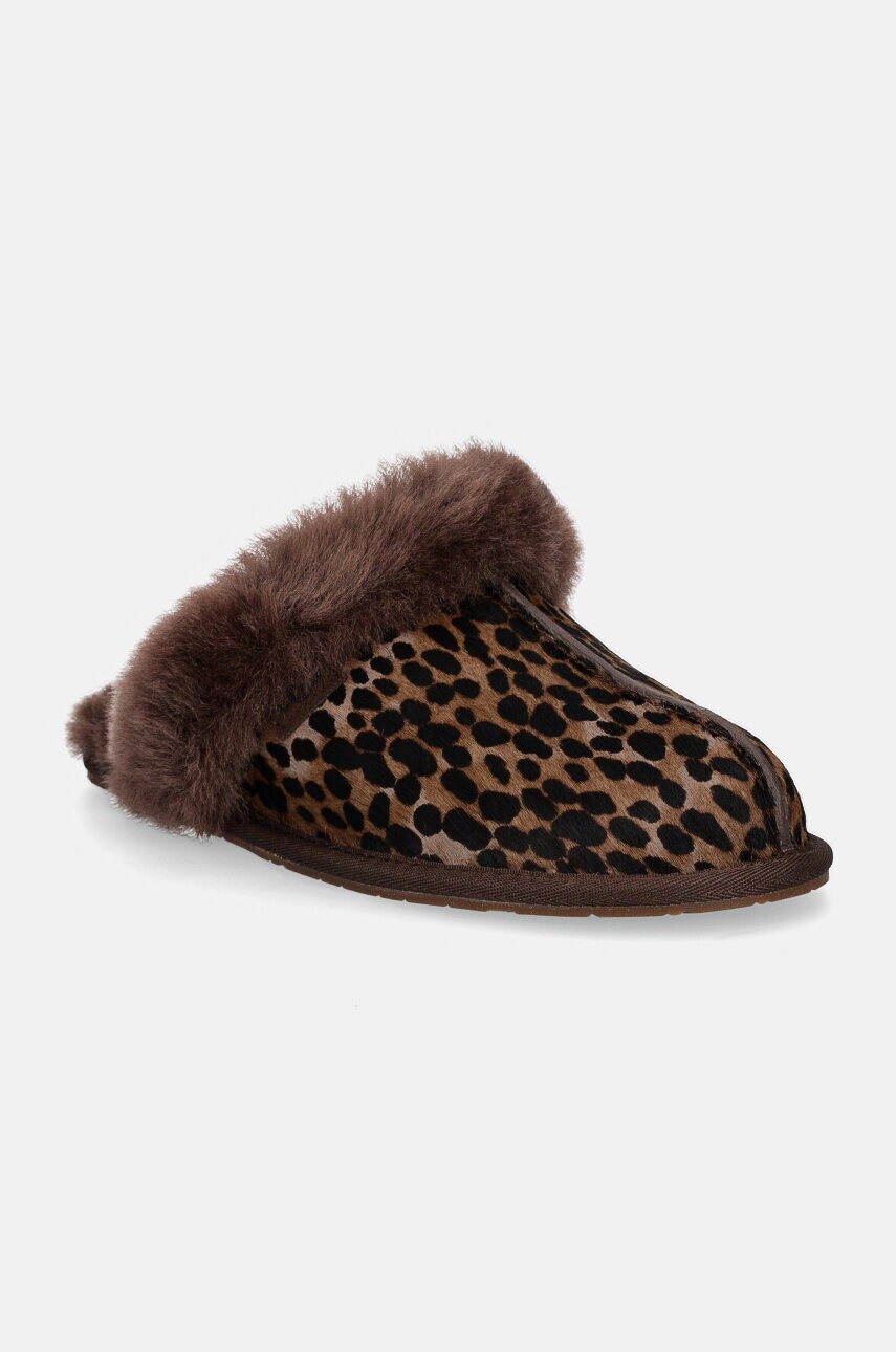 Papuče UGG Scuffette Caspian hnedá farba, 1158352-BCDR