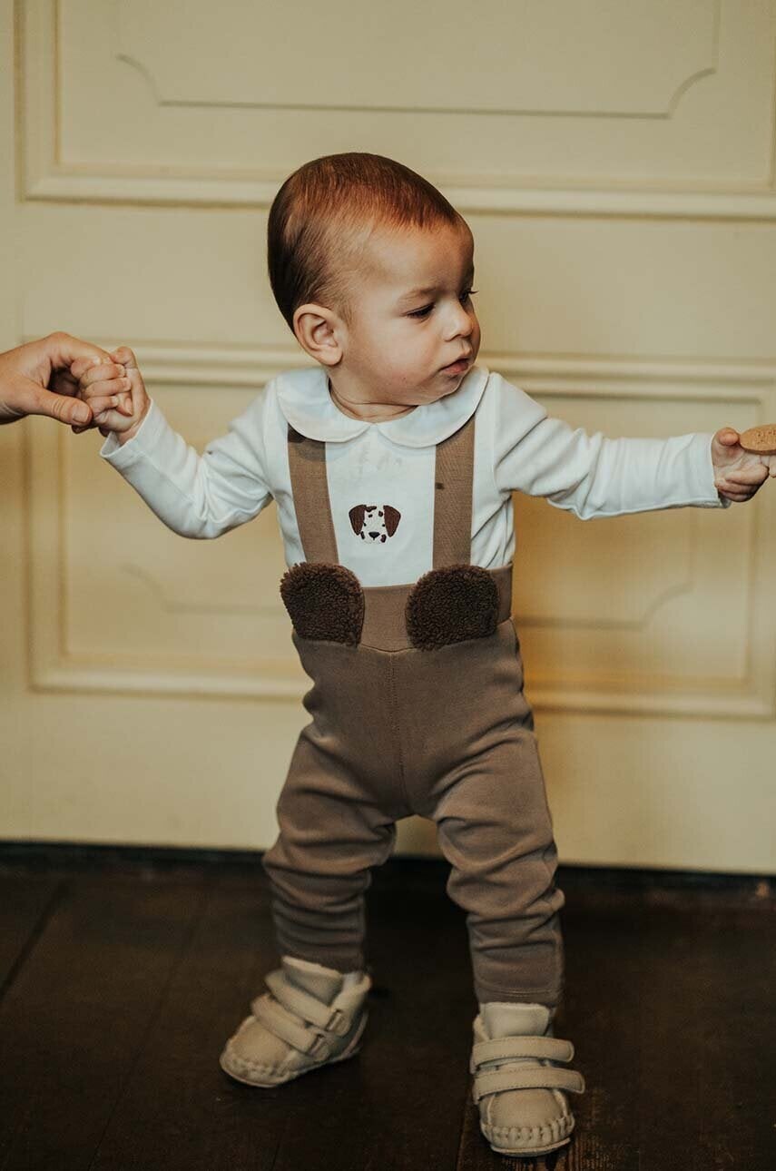 Legíny pre bábätká Donsje Sieffi Leggings Bear hnedá farba, jednofarebné, 3034601
