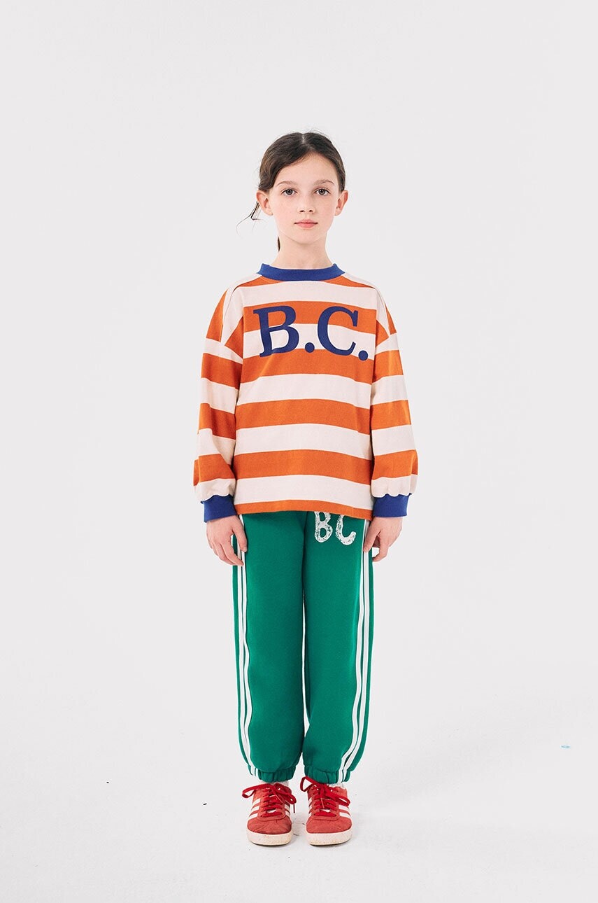Detské bavlnené tepláky Bobo Choses zelená farba, 224AC082