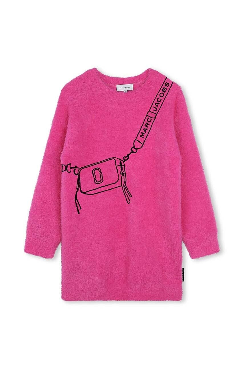 Dievčenské šaty Marc Jacobs ružová farba, mini, rovný strih, W60386