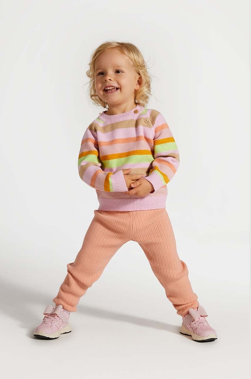 Detské legíny Coccodrillo oranžová farba, jednofarebné, PASTELOVE GIRL NEWBORN