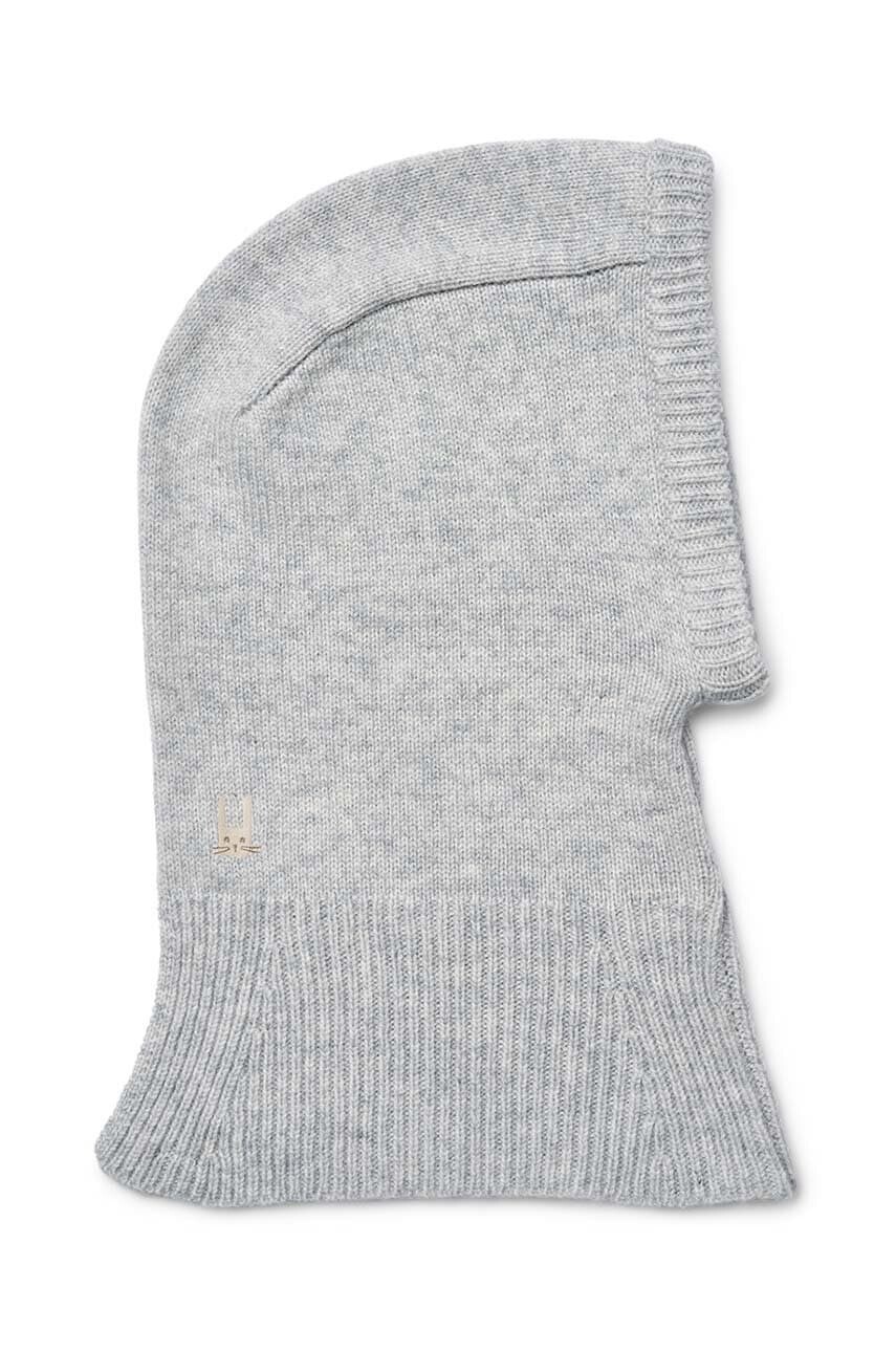 Detská vlnená kukla Liewood Azalea Balaclava šedá farba, LW19201