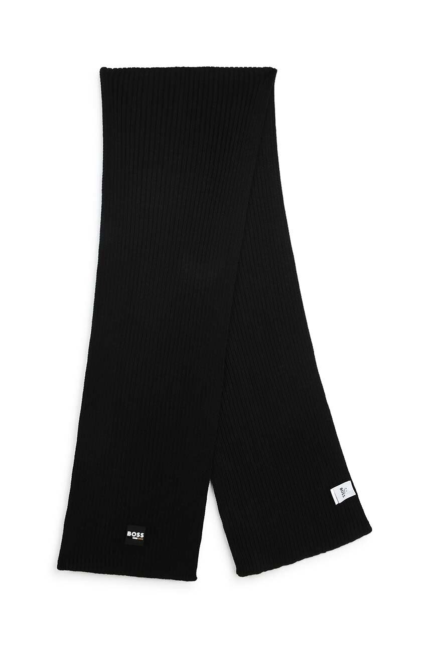 Detská šatka zo zmesi vlny BOSS čierna farba, jednofarebné, J51578