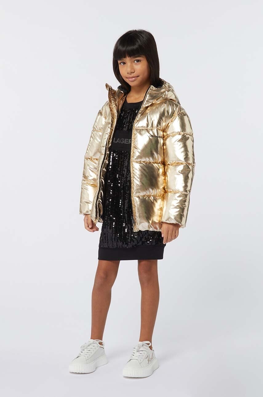 Dievčenské šaty Karl Lagerfeld čierna farba, mini, oversize, Z30186