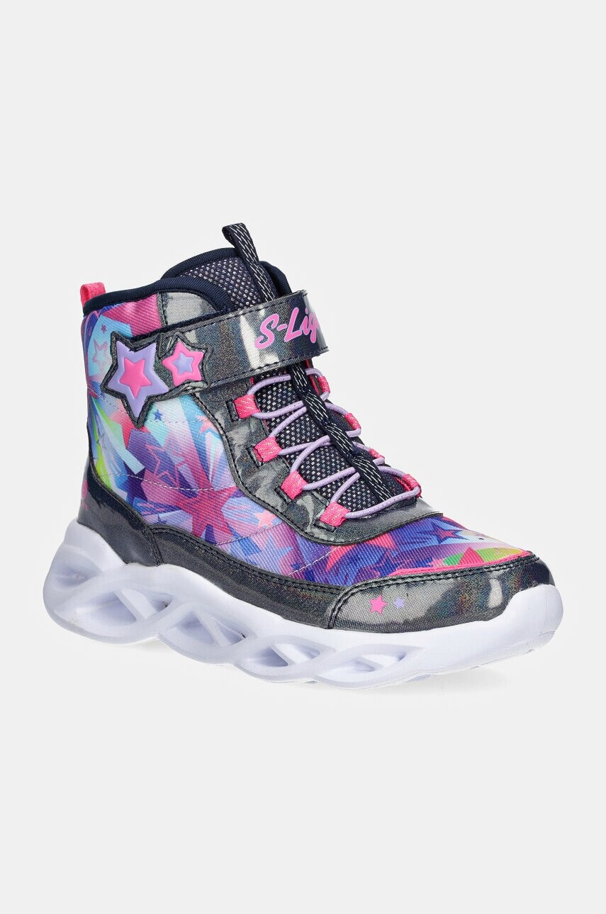 Detské tenisky Skechers TWISTY BRIGHTS čierna farba, 302690L